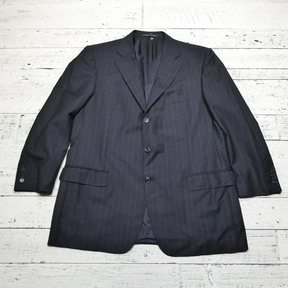 Ermenegildo Zegna Blazer Sport Coat Mens‎ 44L Pinstripe Traveller Made in Italy